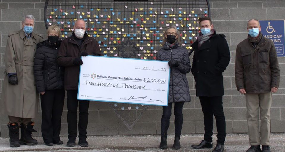 The Maurice and Marilyn Rollins Foundation present a $200,000 donation to BGHF, January 28, 2021. L-R Peter Rollins, Christine Mills, John Rollins, BGHF Board Member Heather Smith, BGHF Executive Director Steve Cook and Jeff Rollins. (Photo: BGHF)